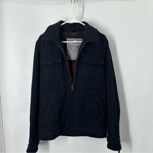 American Eagle Outfitters Mens' Sz Small Dark Navy Blue Wool Zip Front Jacket